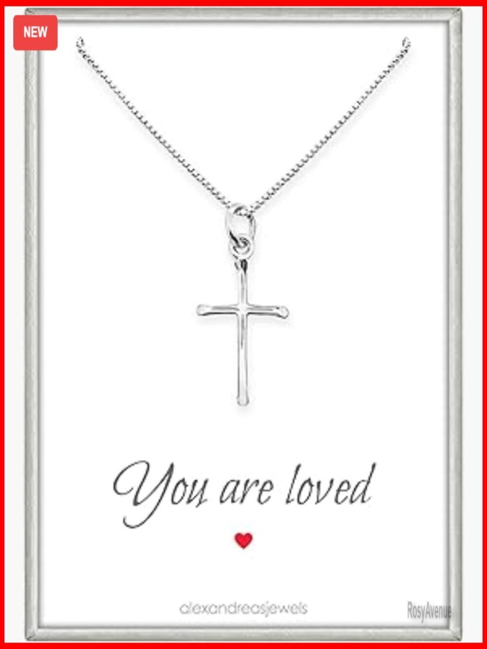 Tiny Sterling Silver Cross Pendant Necklace Minimalist Religious Gift